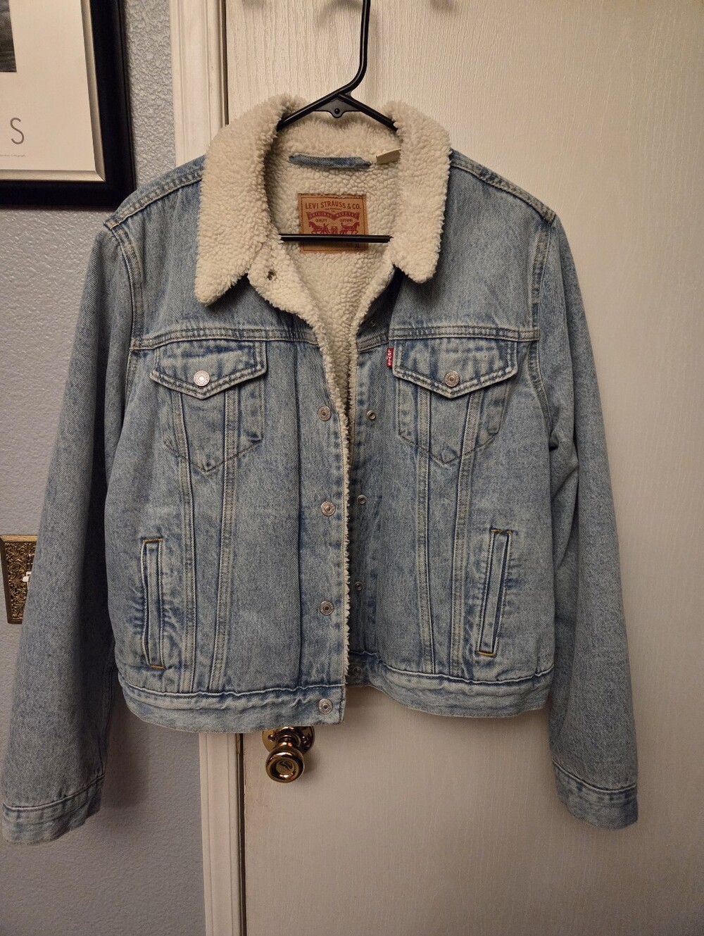 Levi's Cream Sherpa-Lined Trucker Jacket XL